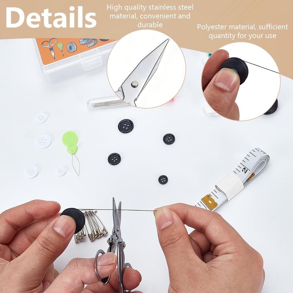 ORIGACH Juego de costura de viaje de 24 unidades, kit de costura de reparación rápida, paquete grande, portátil, pequeño, emergencia, supervivencia, kit de costura militar, caja para principiantes