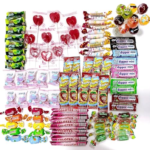 100 CHUCHES, golosinas y caramelos SIN GLUTEN de las mejores marcas. 10uds. exactas de 10 productos diferentes y variados + 10 bolsas de regalo para preparar packs.