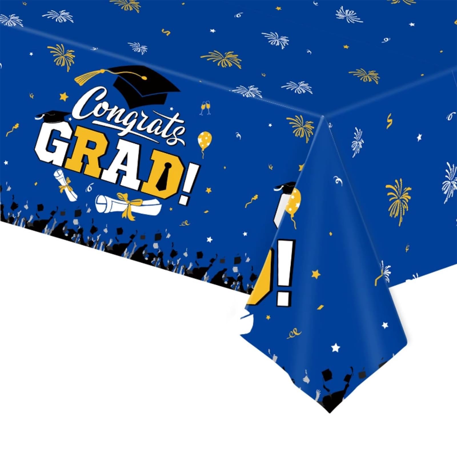 Yunvisty Blue 2 Pcs Class Of 2026 Graduation Decorations Tablecloth Graduation Party Supplies Plastic Tablecloth Congrats Grad Decor Congrats Grad Decorations