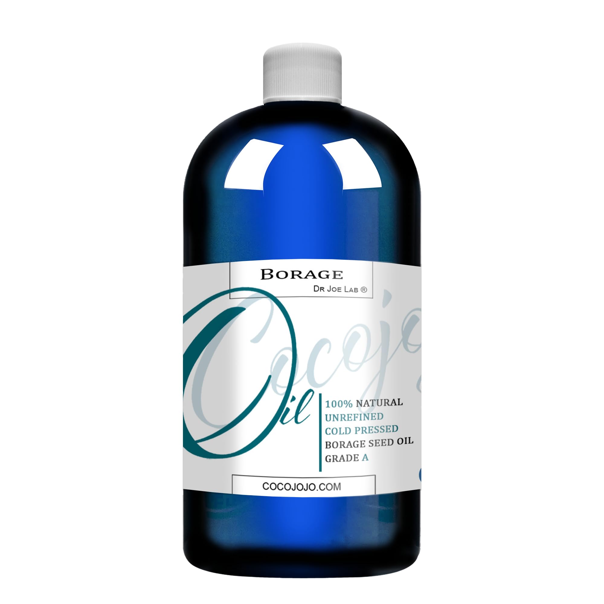 Borage Seed Oil - 100% Pure, Unrefined, Cold Pressed, Non-GMO Premium Grade Carrier Oil for Skin, Hair, Nails, Body, Beard, Face - 16 oz - Great for All Skin Types