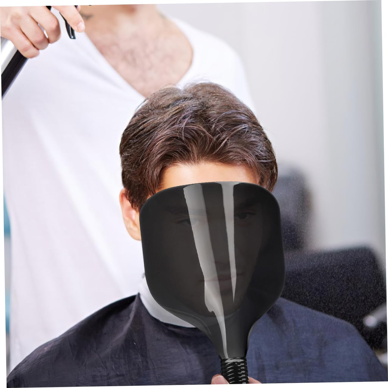Beaupretty 3piezas Cubierta De Pelo Para y Tinte Facial De Peluquería Escudo Antisalpicaduras Para Cabello Color Negro