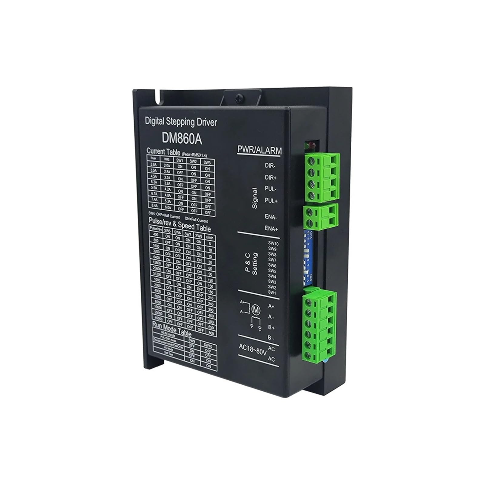 Sterownik silnika krokowego DM860A Microstep Motor Driver 2.4A-8.4A Napięcie zasilania 18-80VAC lub 24-110VDC 200KHZ dla silnika krokowego Nema34 do CNC
