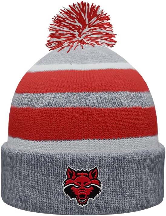 Sport Your Gear Arkansas State Red Wolves Winter Knit Pom Beanie – Officially Licensed Cold Weather Hat – A-State Fan Gear V2