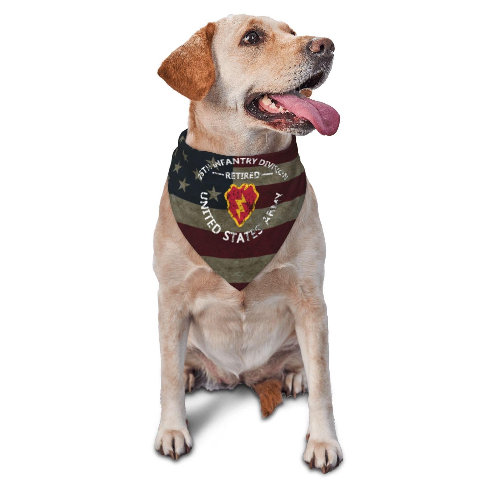 25th Infantry Division Retired United States Army Dog Scarf Pet Bandana Cat Pet Bibs
