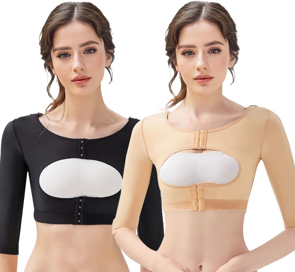 Arm Compression Sleeves Women's Shapewear Tops Posture Corrector Tops Arm Sleeves for Women, 2Pcs