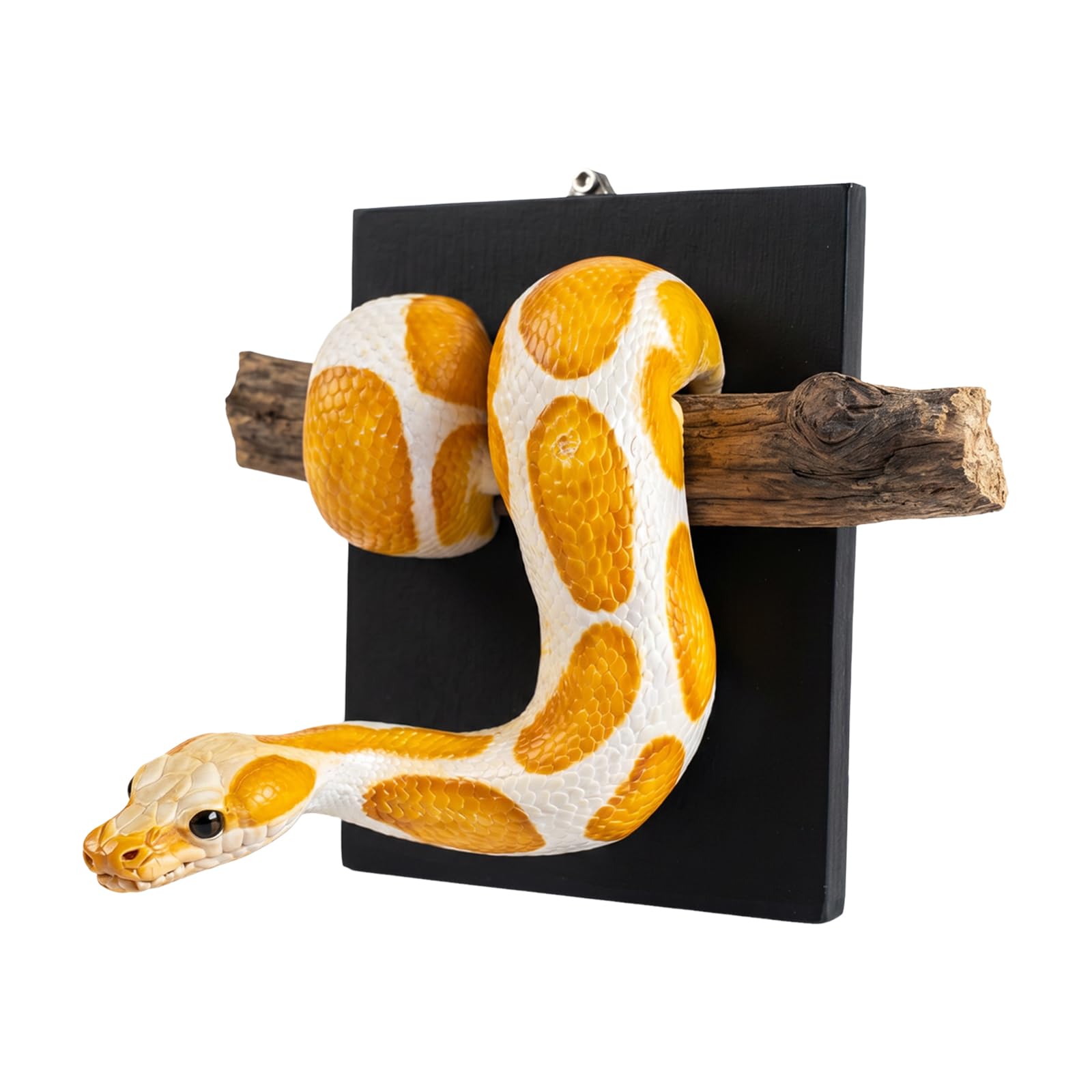 Golden Python Wall Sculpture, Realistic Resin 3D Snake Art for Home Decor