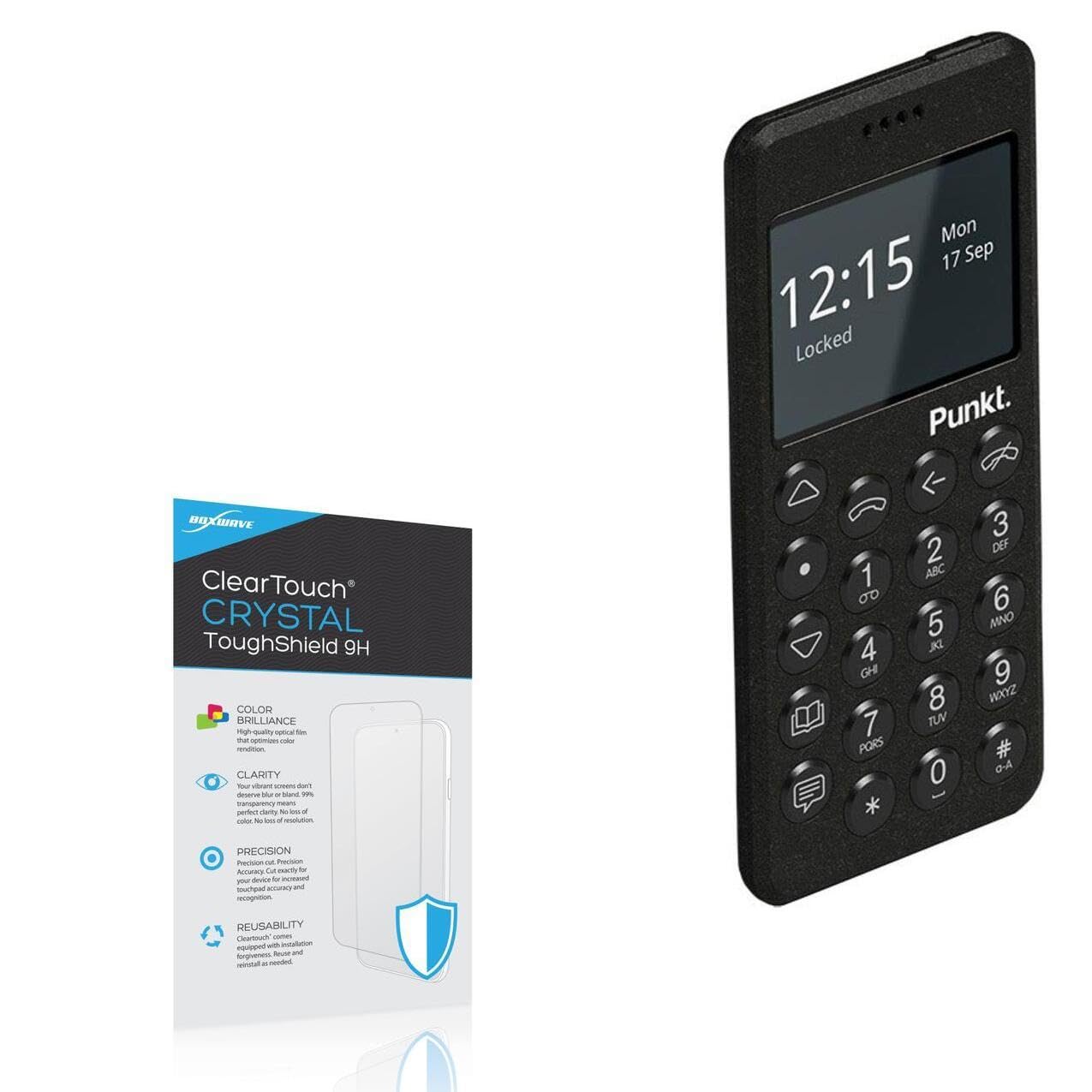 BoxWave Screen Protector Compatible with Punkt MP02 (2018) - ClearTouch Crystal ToughShield 9H (2-Pack), Clear 9H Tough Flexible Film Screen Protector