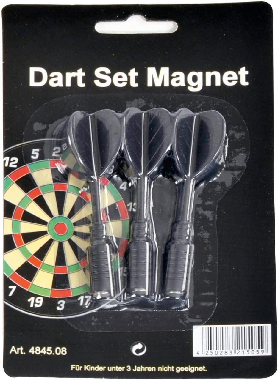 Karella Magnetic Dart with Integrated Magnetic Tip, Stable with High Magnetic Force, Replacement Darts Safety for All Magnetic Dartboards, Children and Adults, Set of 3 in Red, Yellow, White, Black