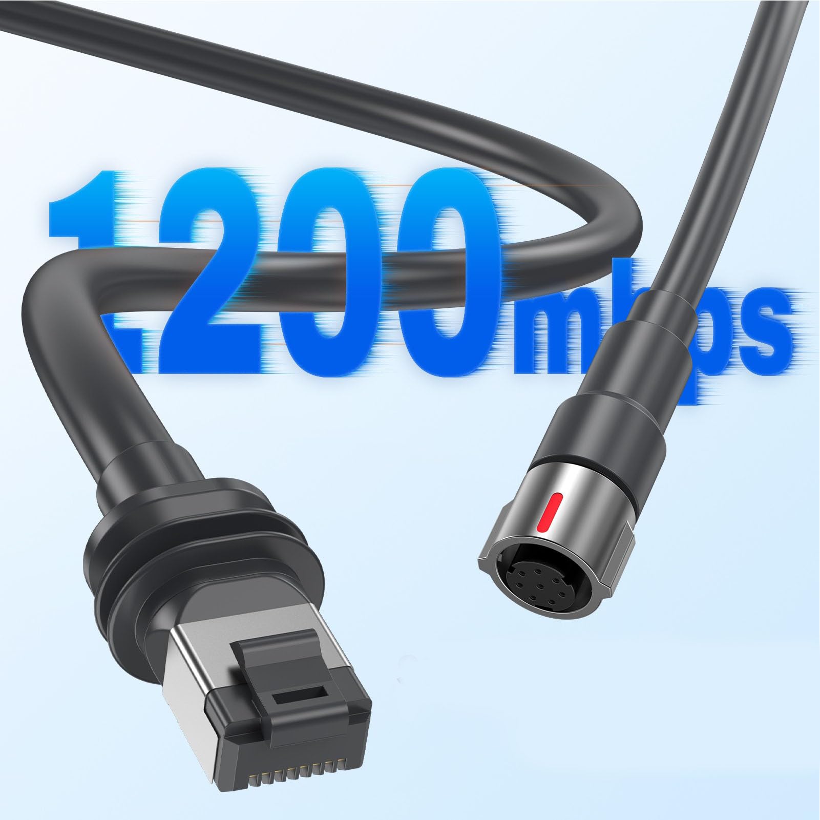 Generic Câble Satellite Rectangulaire, 5 M (16,4 pi), 23 AWG, étanche, Connexion Stable, Installation Facile, Compatible avec Plusieurs Routeurs et Antennes Paraboliques de 3e