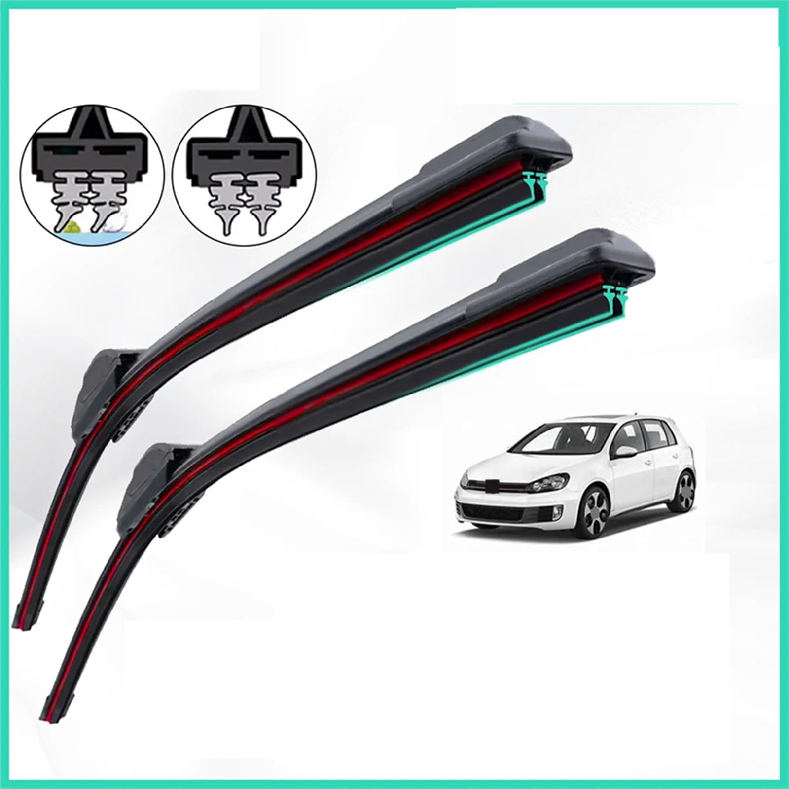 Limpiaparabrisas Vehículo Compatible Con VW Para Golf 5 2003 2004-2012 Limpiaparabrisas De Coche Limpiaparabrisas Delantero De Goma Doble 24"+ 19"