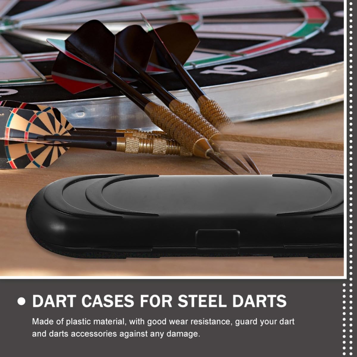 Hemobllo 3pcs Oval Portable Darts Storage Case Set, Lightweight Hard Protection Box for Darts Organizer, Black Compact Carrying Storage for Leisure and Professional Use