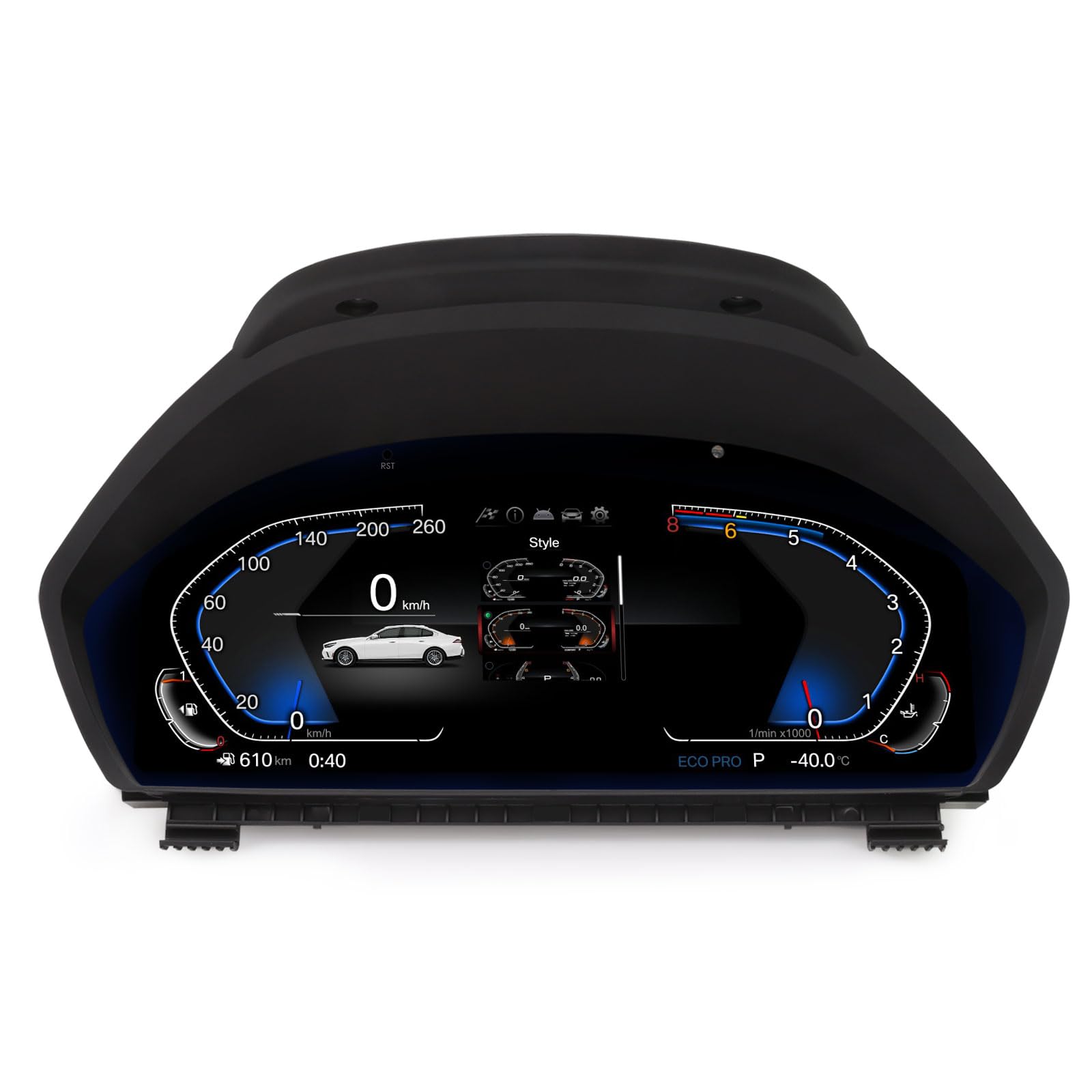 Cuadro de Instrumentos Digital LCD 12,3" para BMW Serie 3 F30/F31/F34 y Serie 4 F32/F33/F36 NBT EVO, Panel de Instrumentos Digital 4 núcleos T507, Admite TPMS, Temperatura Aceite y Controles Volante