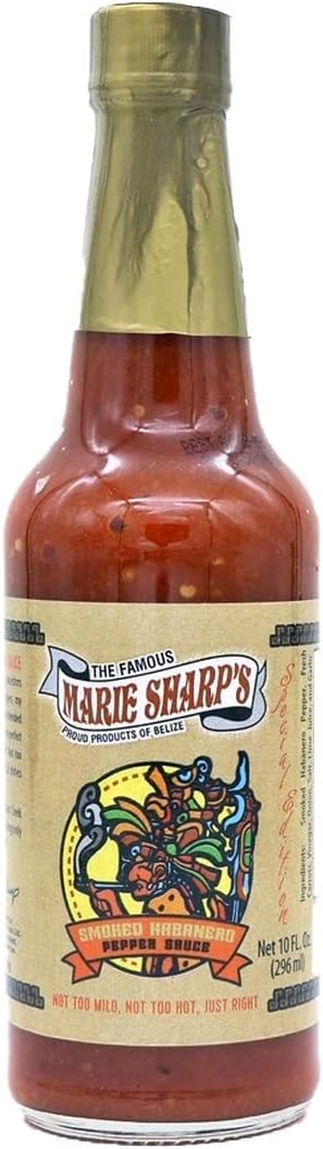 Marie Sharp’s Smoked Habanero Pepper Sauce, 10 oz – Belizean Hot Sauce with Bold Smoke & Heat – All-Natural, Gluten-Free