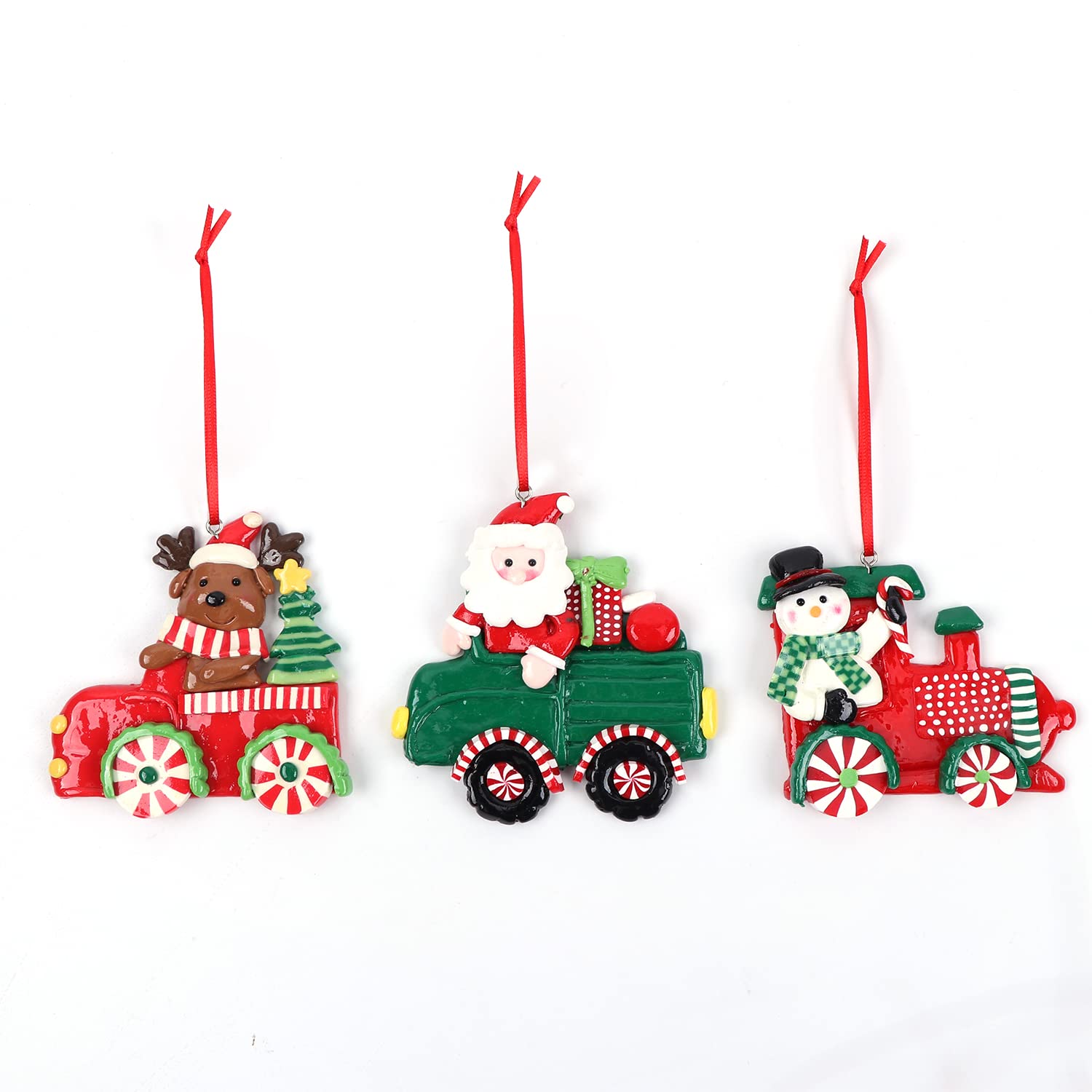 3 Pieces DIY Hanging Ornaments Snowman Santa Claus Little Deer for Christmas Tree Hanging Decorations for Home Weddings Christmas Holiday Decor