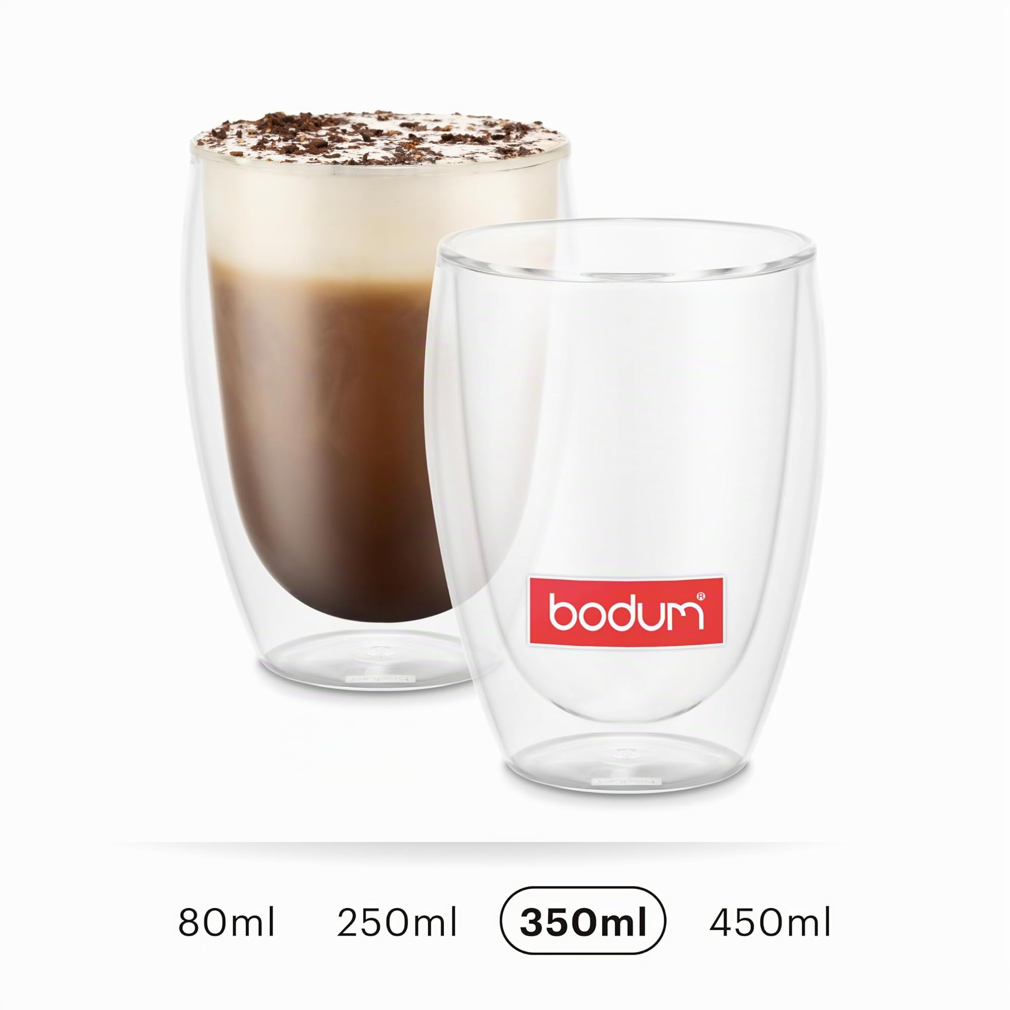 Bodum Pavina - Set de 6 Vasos térmicos, 0,35 l, borosilicato, Transparentes