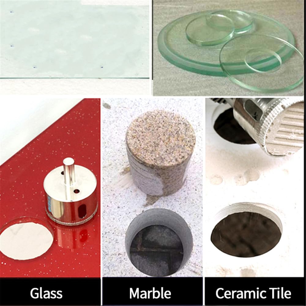 Sega a tazza per piastrelle 15 pezzi Punta per sega a tazza diamantata Punta da trapano per vetro da 6-50 mm per sega a tazza per vetro e ceramica Set di punte rotonde, 15PCS