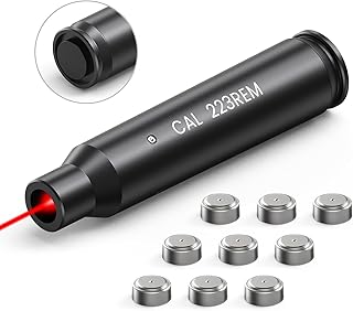 Feyachi Bore Sighting Laser .223 5.56mm/9mm Red Dot Laser Boresighter for Handgun Pistol with Tail Switch Included - Feyachi