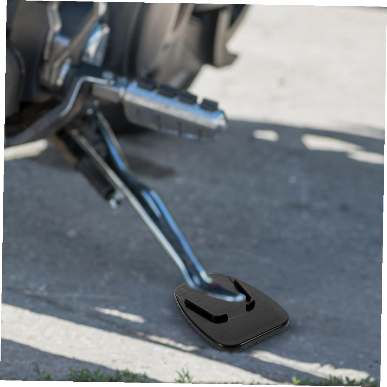 5pcs Black Motorcycle Kickstand Pads Anti-skid Side Stand Support Plates for Motorbike Stability Grass and Slippery Surfaces Outdoor Accessories