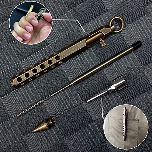 Yuezudpo NCYA0001 Bolt Action Pen, Solid Brass Edc Pen Six-Edge Pocket Metal Tactical Pen thumb #4