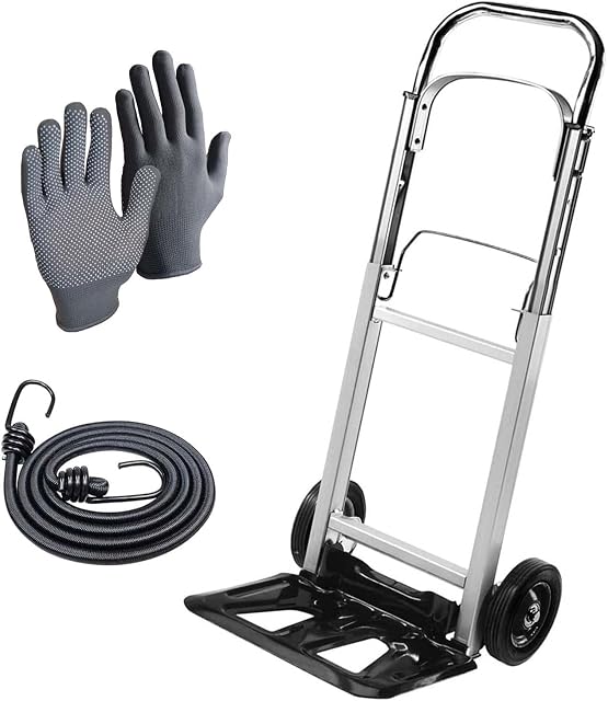 WMR Heavy Duty Folding Sack Truck | Aluminium Trolley On Wheels | Foldable Multi-Purpose Sack Barrows | Hand Truck | Moving Trolley, 90KG Load Capacity