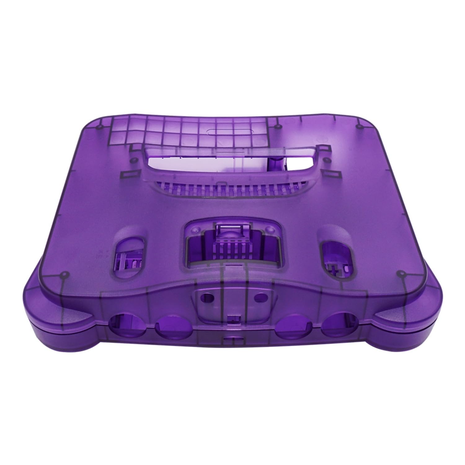 BITFUNX N64 Replacement Shell, Transparent Case Protective Housing for N64 Game Console All Version (Tran-Purple)