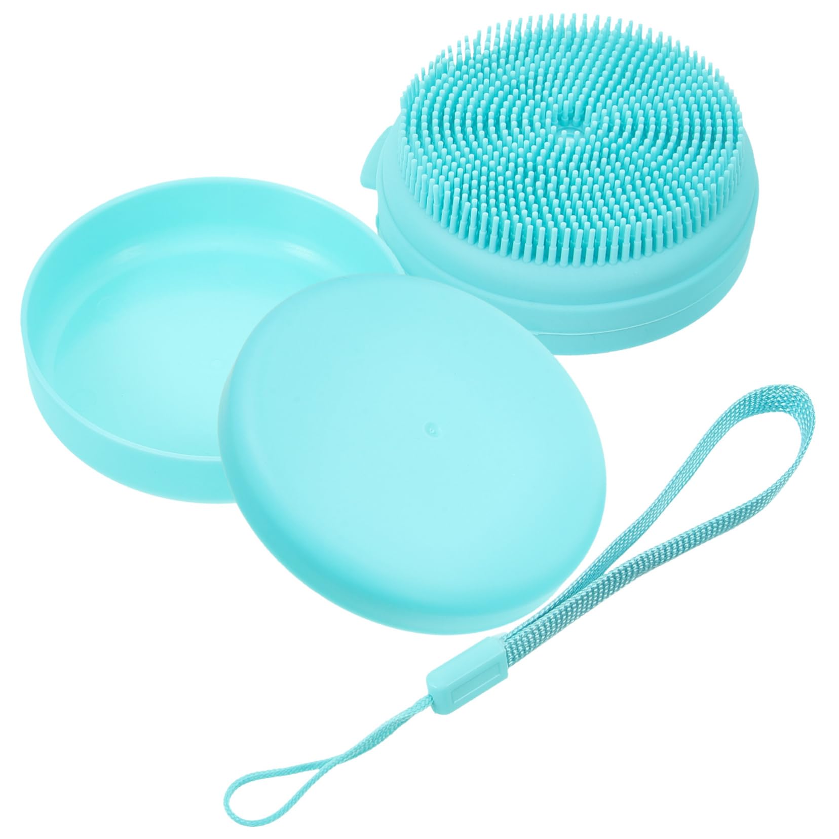 Housoutil 4pezzi Spazzola Da Bagno Silicone Per Esfoliazione Con Cordino Scrubber Portatile Per Lavaggio Corpo e Massaggio Accessorio Per Silicone Morbido