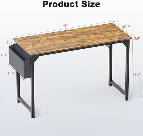 Miniatura 3 de OLIXIS, Almacenamiento de escritura y ganchos de trabajo de madera para dormitorio, oficina en casa, escritorio moderno para 2 personas, 47