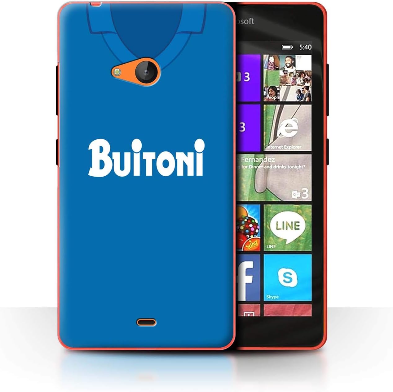 Phone Case/Cover for Microsoft Lumia 540 (Colour) / Napoli Design/Retro Football Shirt/Kit European Collection