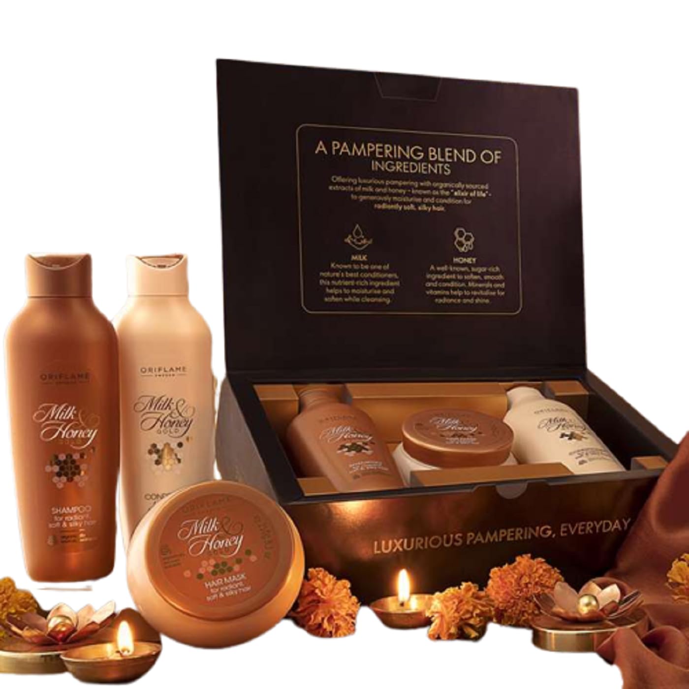 Hair care Gift Set (milk and honey shampoo ,conditioner and hair mask by Ori Flame)