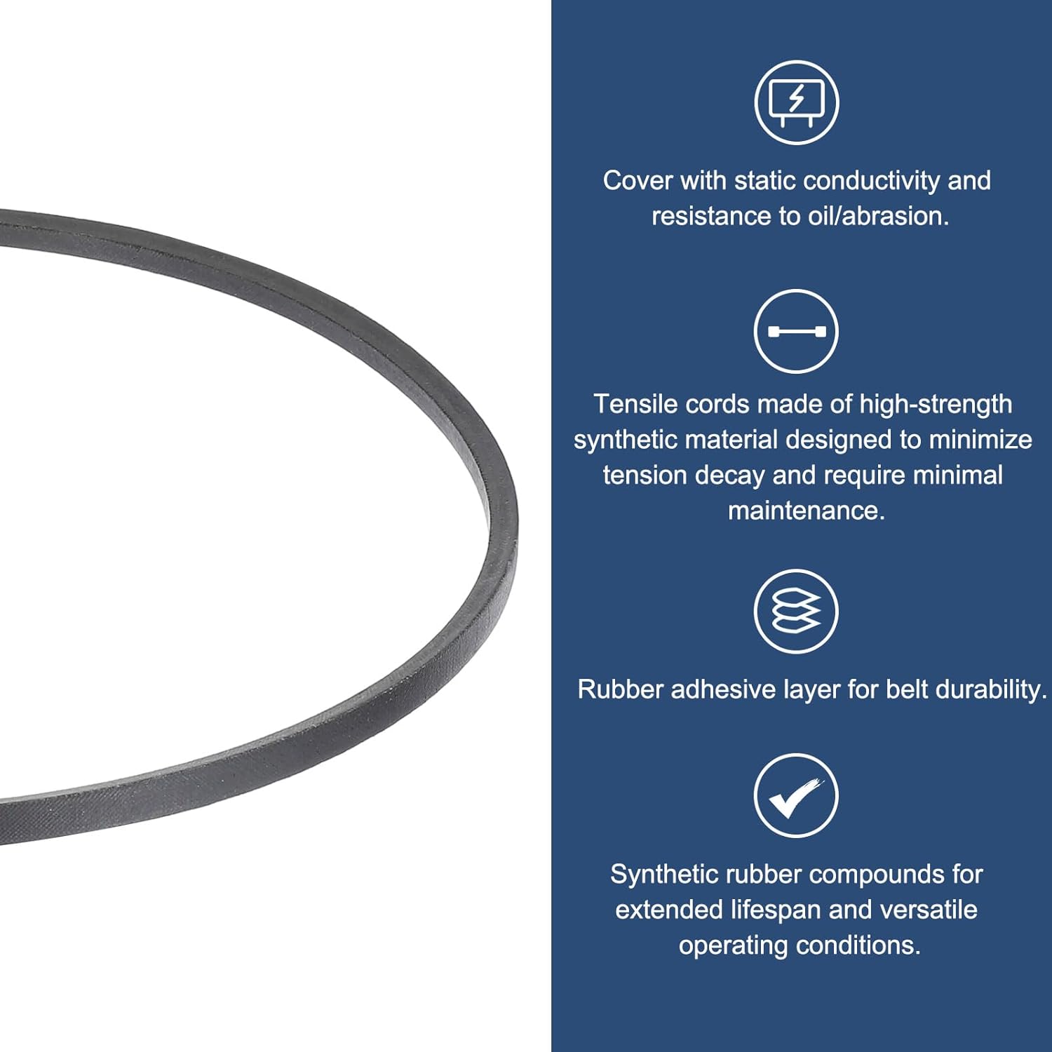 uxcell 3L380 Classic Wrapped Rubber V-Belt, 38(965mm) Outside Circumference, 3L Profile V Belt 3/8 Width 7/32 Height