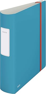 Leitz 180 Active Lever Arch File, 500 Sheet Capacity, 82 mm Spine, Cosy Range, A4, Calm Blue,10380061