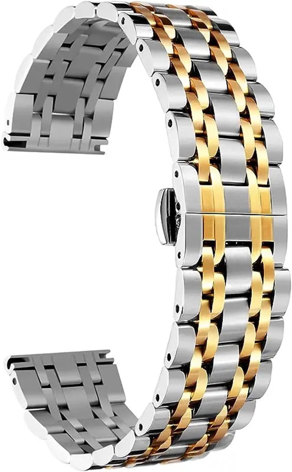 Cinturino per orologio in acciaio inossidabile 316L cinturino di ricambio di fascia alta 6 colori per donna uomo oro, argento, nero, oro rosa, tonalità oro