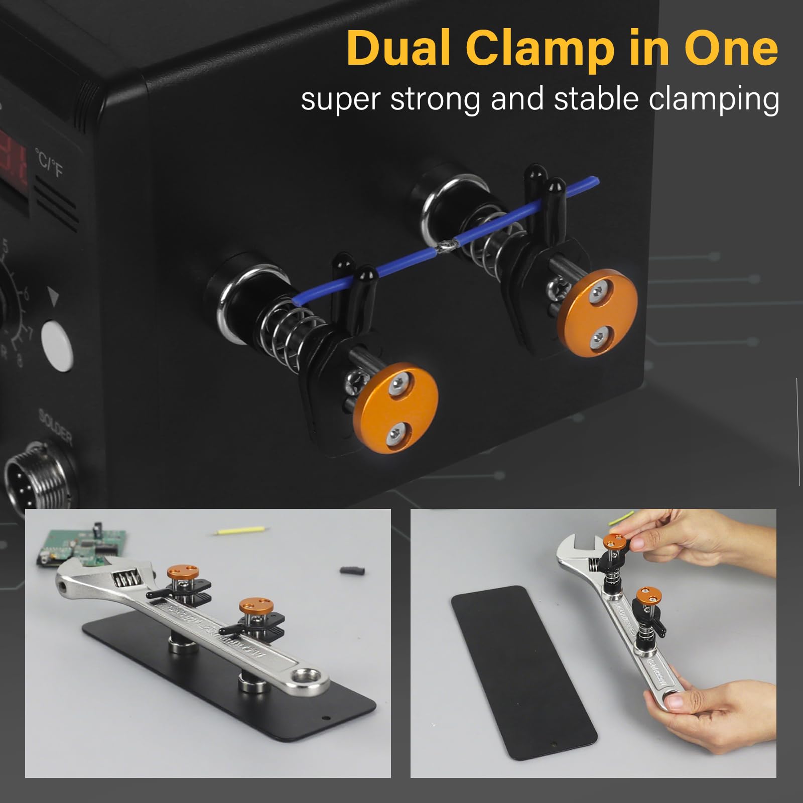 Magnetische Dritte Hand Löt-Halterung aus Metall, Verstellbare Helping Hands Klemme für Elektronik, PCB-Reparatur, DIY & Bastelarbeiten, Dual-Clip