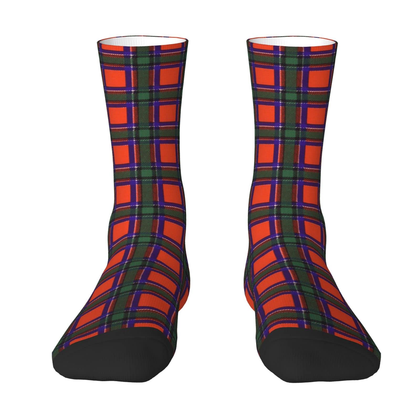 Oudrspo Sinclair Clan Plaid Scottish Tartan Men & Women Crew Socks,Tartan Plaid Novelty Fashion Casual Crew Tube Sock Athletic Sports Dress Socks