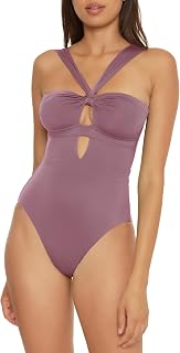 Becca Women's Color Code Convertible Bandeau One Piece Swimsuit, Asymmetrical Straps, Bathing Suits for Women Price In India
