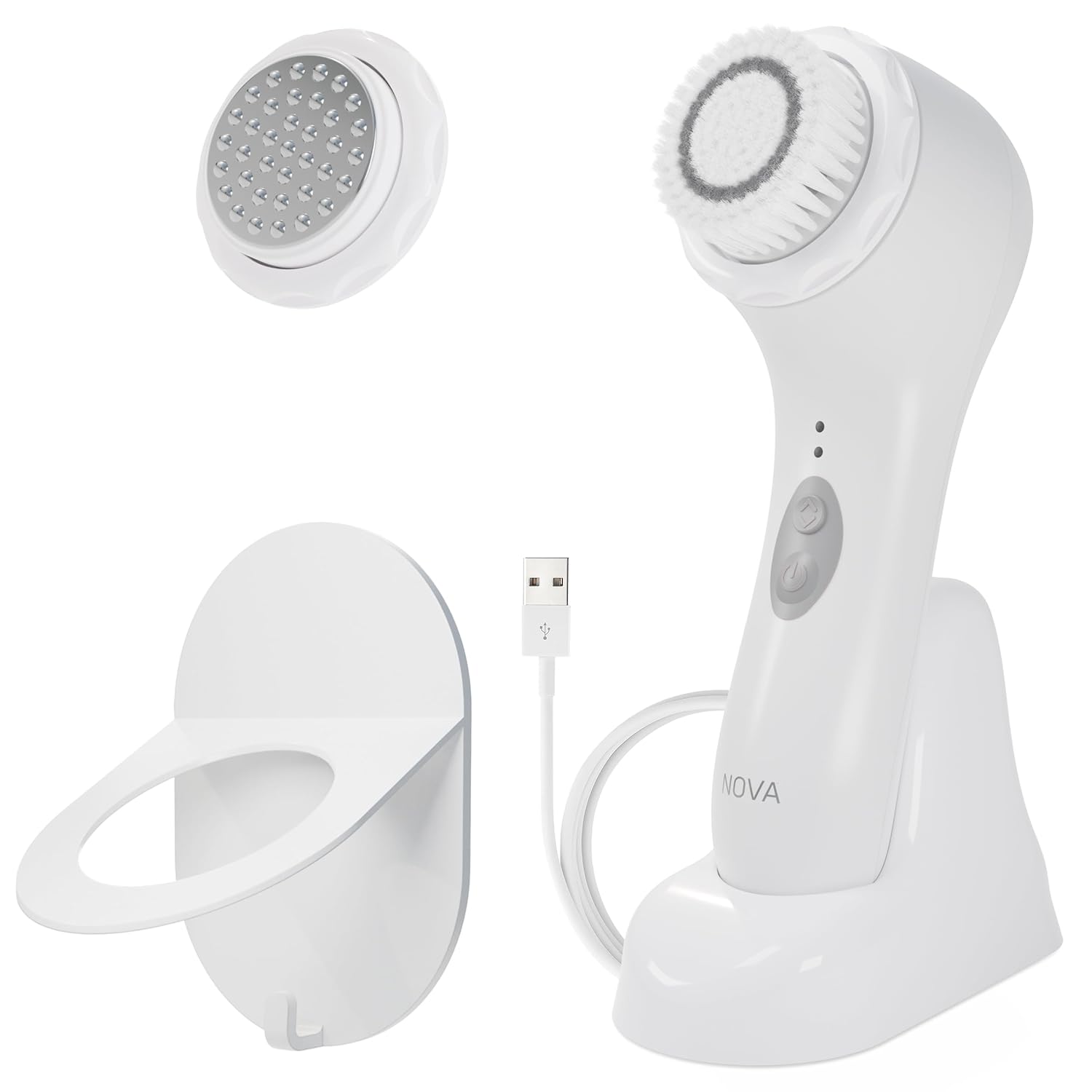 Spa Sciences – NOVA – Cleansing Brush with Bristles & Infusion System – Anti-Aging Facial Exfoliating, Waterproof, and USB Rechargeable Spa Sciences – NOVA – Cleansing Brush with Bristles & Infusion System – Anti-Aging Facial Exfoliating, Waterproof, and USB Rechargeable