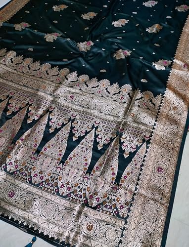 ASIAN CURVES teal banarasi silk saree – image 2