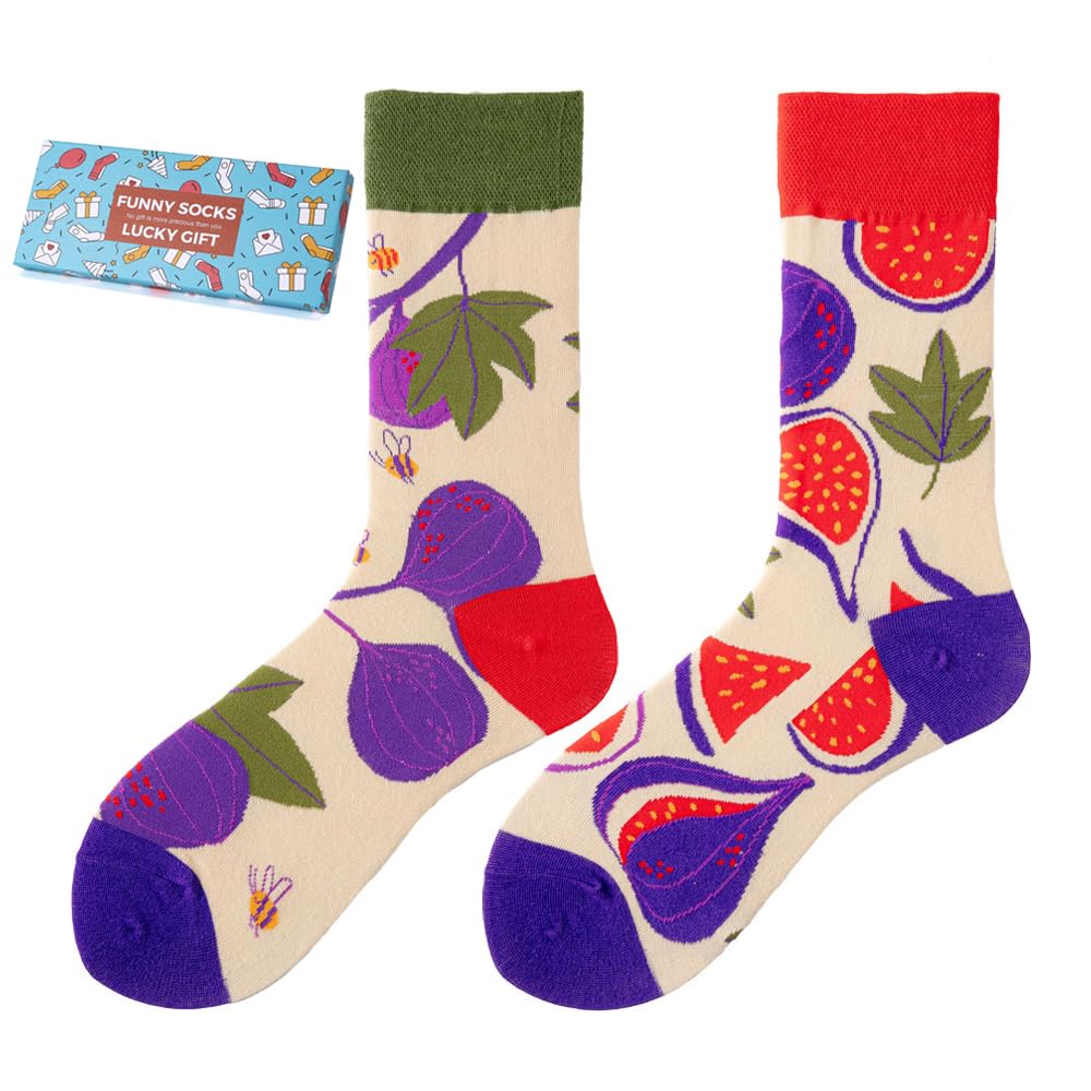 Calcetines Divertidos Unisex para Mujer y Hombre con Diseños Asimétricos en Par - Temas Animales, Comida, Fruta, Deporte y Arte en Algodón - Ideal para Regalos — view 183