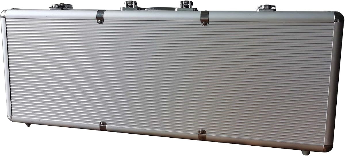 SEETOOOGAMES Caja de fichas de póquer de aluminio vacía con capacidad de 500 piezas solamente