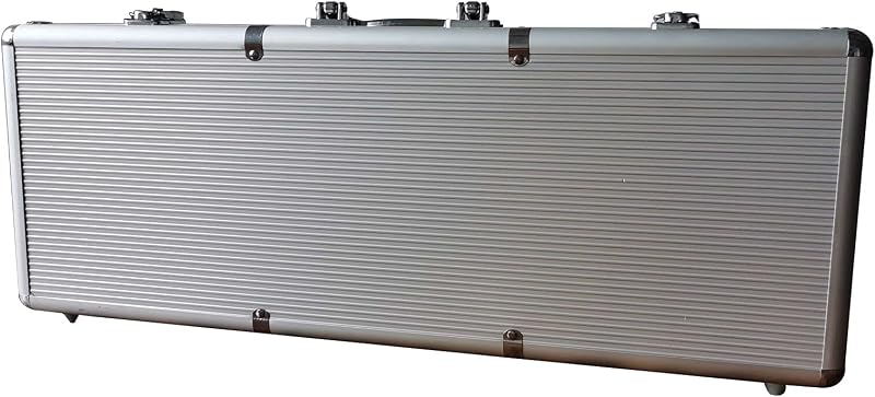 SEETOOOGAMES Caja de fichas de póquer de aluminio vacía con capacidad de 500 piezas solamente