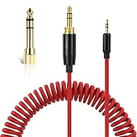Vista 1 de Cable auxiliar de repuesto de 16 pies, 3.5 a 2.5 pulgadas, cable en espiral de alivio de resorte, compatible con auriculares Bose 700 QuietComfort