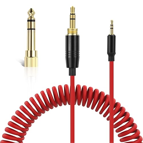 Cable auxiliar de repuesto de 16 pies, 3.5 a 2.5 pulgadas, cable en espiral de alivio de resorte, compatible con auriculares Bose 700 QuietComfort