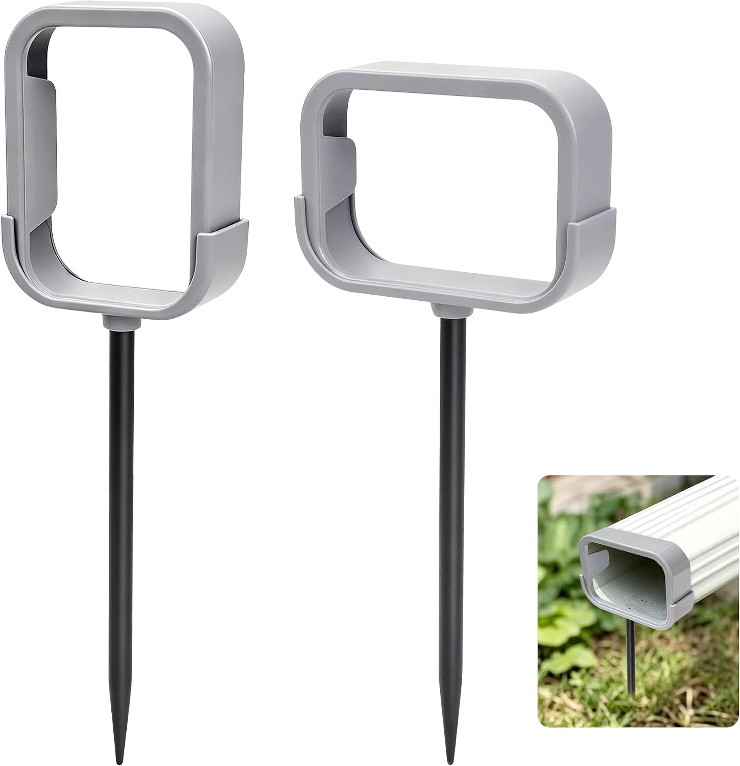 Downspout Outlet Support Bracket Set, Fits 4x3 Horizontal, 2 Pack | Split design | Supports downspout connection | Covers sharp metal edges | Protect kids and pets