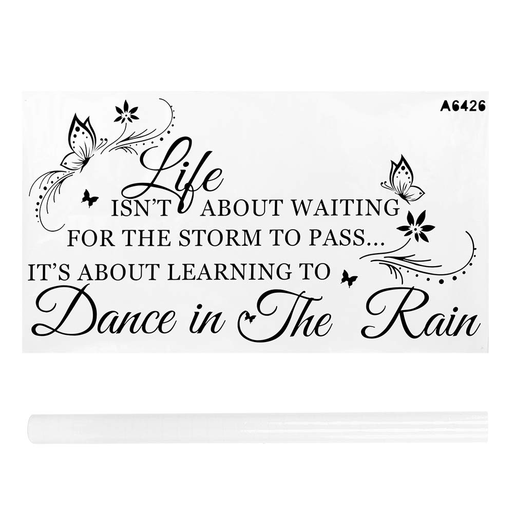 Pssopp La Vita Non è Aspettare Che Passi La Tempesta Adesivo da Parete Rimovibile Decorazioni per La Casa in PVC Citazione Artistica Motivazionale per Camere da Letto e Uffici 57 X 108 Cm