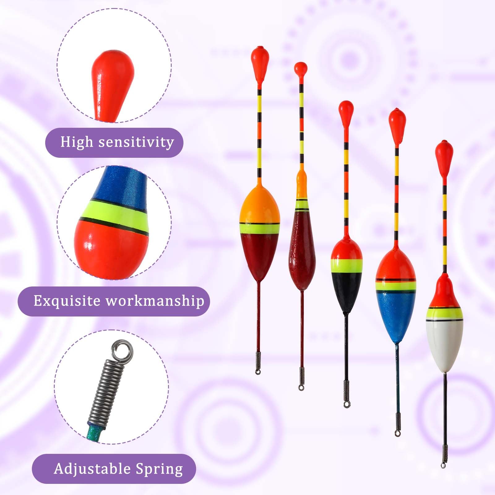 Assortiment van 4 dobbers - de webwinkel in visartikelen