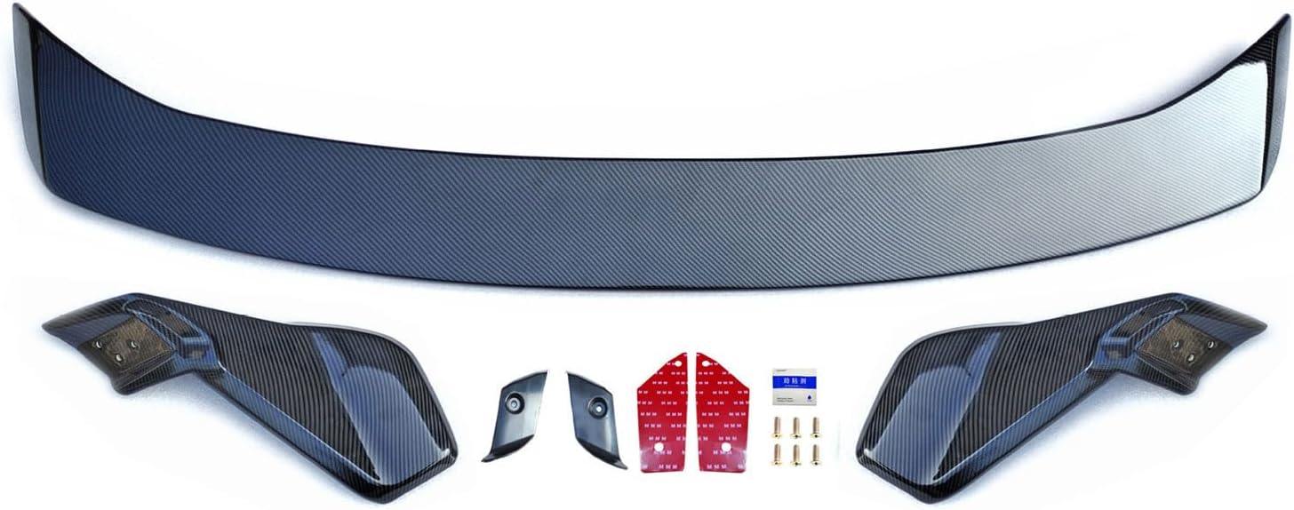 Rear Spoiler Wing Cover Compatible with Honda Civic Hatchback 11TH 2026 2025 2024 2023 2022 Rear Trunk Splitter Wing Car Accessories ABS (Carbon Fiber Style)