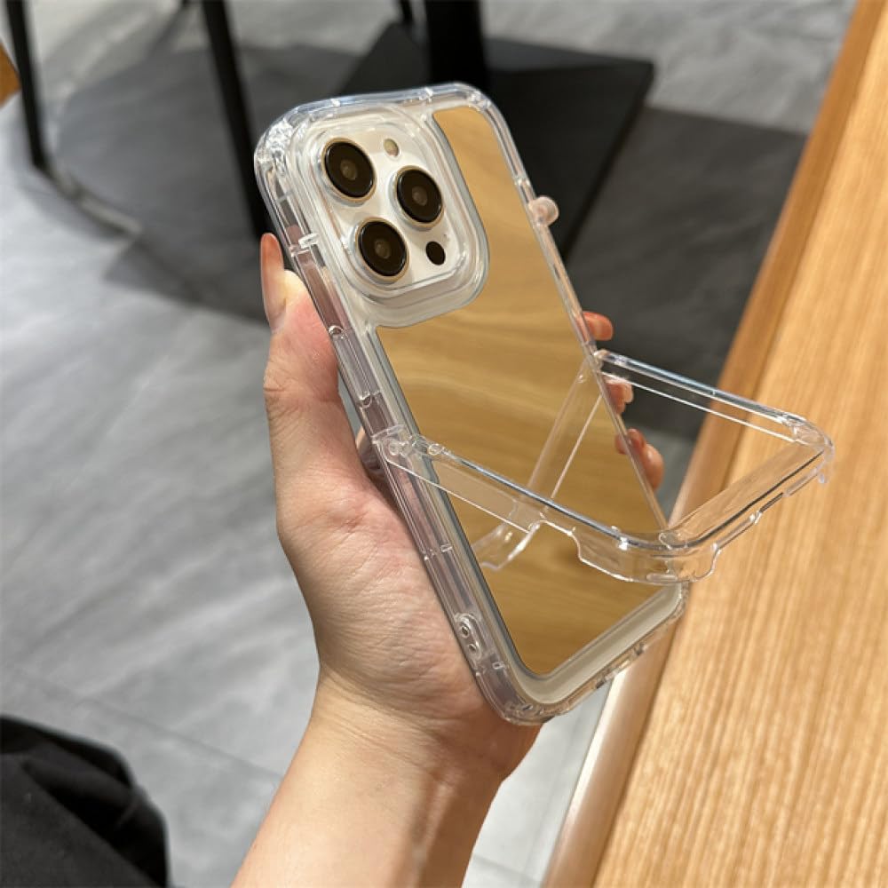 Miroir de maquillage invisible et protection antichoc pour iPhone 14 Pro