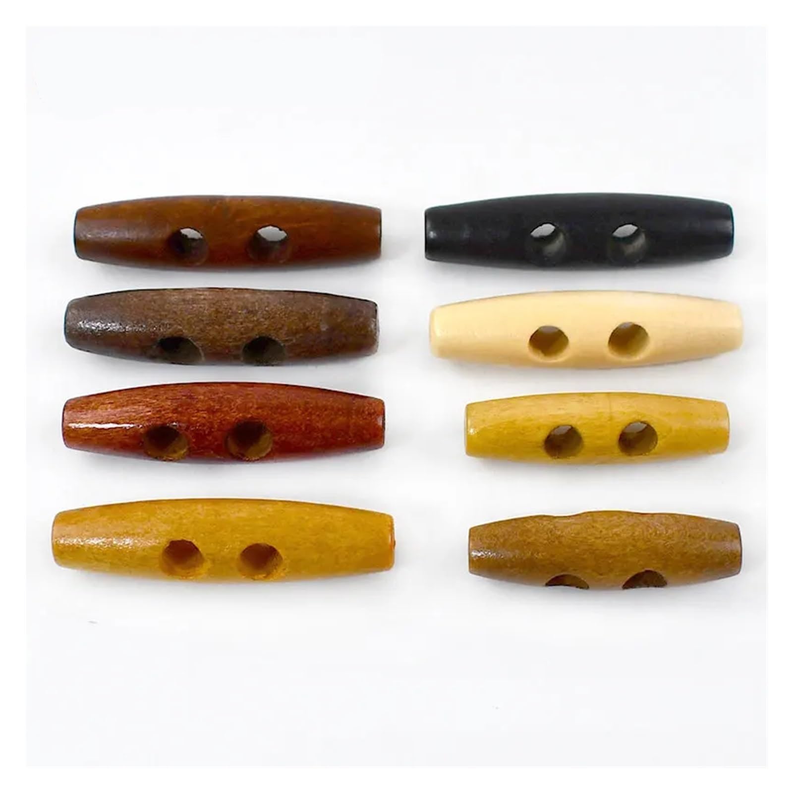 300 botones de madera Meetee con 2 agujeros para abrigo de viento, hebilla de madera natural, accesorios de costura (color natural-1,35 mm)