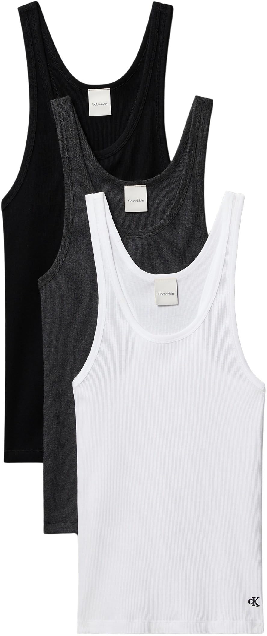 Calvin Klein Donna Canotte Confezione da 3 Scoop Neck Cotton con Scollo Rotondo