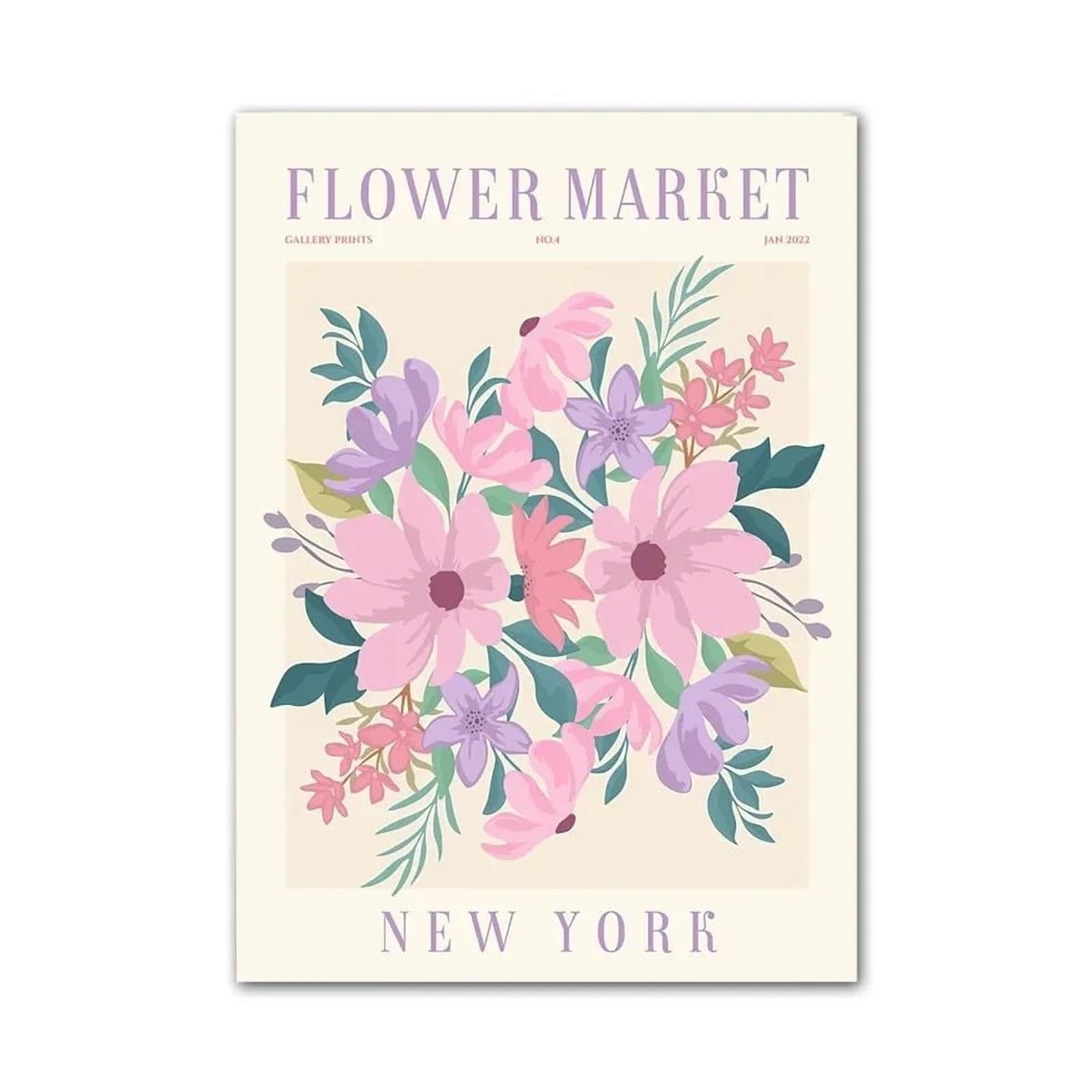 Toile florale classique boho chic affiche murale minimaliste premium 40x60cm decoration salon